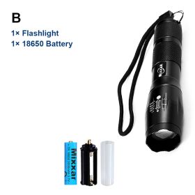 ZK40 EDC Flashlight LED Lantern Tactical LED Torch Waterproof Bicycle Light Camping L2/V6 Zoomable Use 18650 Battery (Body Color: S6 (Bright), Emitting Color: B)