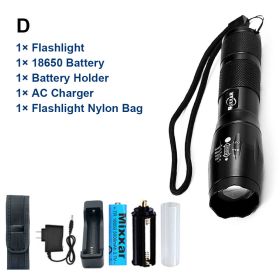 ZK40 EDC Flashlight LED Lantern Tactical LED Torch Waterproof Bicycle Light Camping L2/V6 Zoomable Use 18650 Battery (Body Color: S6 (Bright), Emitting Color: D)