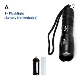 ZK40 EDC Flashlight LED Lantern Tactical LED Torch Waterproof Bicycle Light Camping L2/V6 Zoomable Use 18650 Battery (Body Color: S6 (Bright), Emitting Color: A)