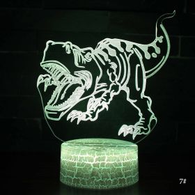 Christmas Kid Gift Remote&Touch Control 3D LED Night Light Dinosaur series 7/16 Colors Change LED Table Desk Lamp Home Decor D30 (Lampshade Color: 7 Tyrannosaurus, Emitting Color: 16Color Remote)