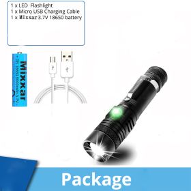 Z20 Ultra Bright LED Flashlight With XP-L V6 LED lamp bead Waterproof Torch Zoomable 4 lighting mode Multi-function USB charging (Body Color: T VI-Low brightness, Emitting Color: Package B)