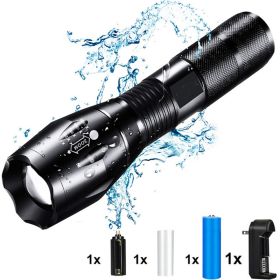 ZK20 8000LM Powerful Waterproof LED Flashlight Portable LED Camping Lamp Torch Lights Lanternas Self Defense Tactical Flashlight (Emitting Color: option B)